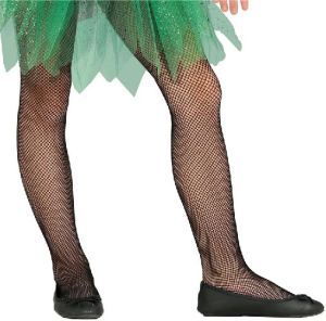 Childs Net Fancy Dress Tights - Black - 7-12  Years