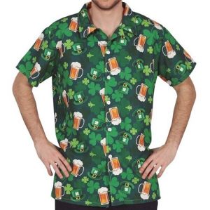 Mens St Patricks Print Fancy Dress Shirt