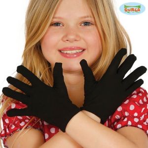 Childs Black Fancy Dress Gloves