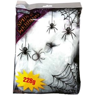 Halloween Cobweb & 4 Spiders Set 