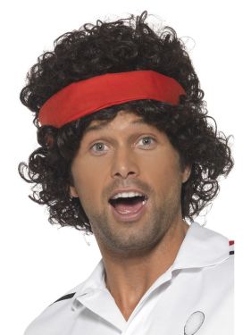 80's Fancy Dress Tennis Player McEnroe Wig