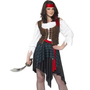  Ladies Caribbean Pirate Fancy Dress Costume