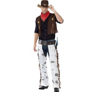 Mens Cow print Cowboy Fancy Dress Costume