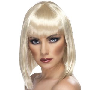 80's Glam Wig with Fringe - Blonde