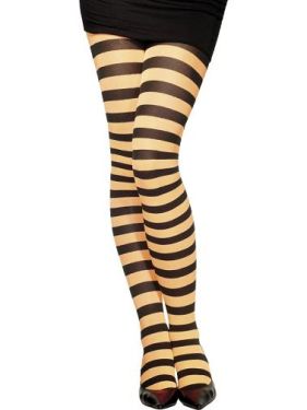 Halloween Fancy Dress Tights Orange/Black