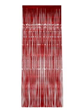 Christmas Fancy Dress Decoration - Door Shimmer Curtain - Red