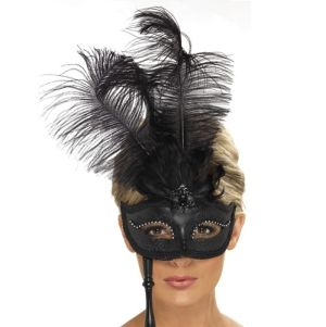 Masquerade Ball Baroque Mask - Black