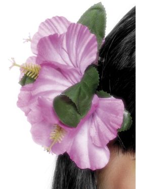 Hawaiian Fancy Dress Flower Hairclip - Pink