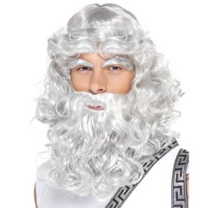 Greek God Zeus Fancy Dress Wig, Beard & Eyebrow Set