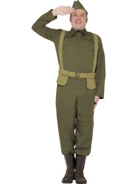 Mens 40s Home Guard Private Fancy Dress Costume