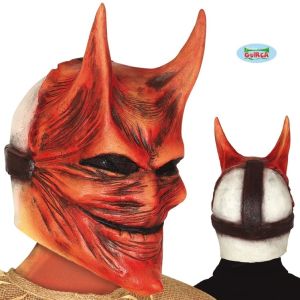 Devil Lucifer Full Head Mask with Horns