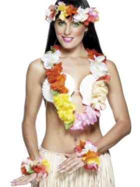 Hawaiian Fancy Dress - Deluxe Lei Set - Multi 