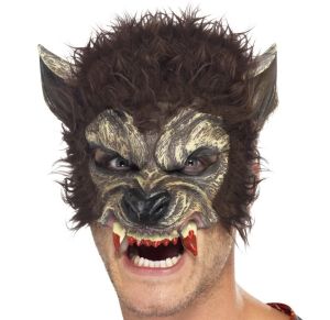 Halloween Half Face Werewolf Mask - Brown