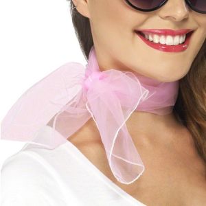 Ladies 50s Fancy Dress Neck Scarf - Pink