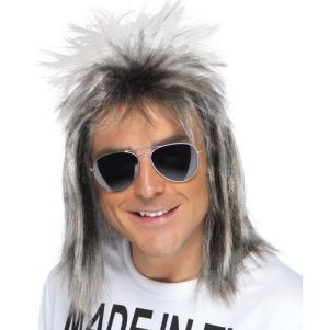 80s Mullet Fancy Dress Wig - Ash Blonde