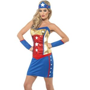 1980s Fancy Dress Super Hot Hero Costume