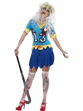 Ladies Zombie Hockey Player Costume 