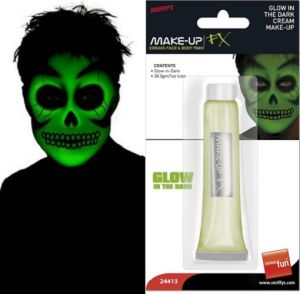 Smiffys FX Make Up UV Cream in Tube - Glow in Dark