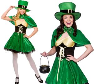 Ladies St Patricks Day Lucky Leprechaun Costume  