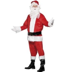 Christmas Fancy Dress - Mens Super Deluxe Santa Costume - M, L & XL