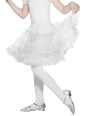 Childrens Layered Petticoat - White