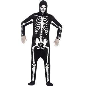 Mens Skeleton Onesie Costume - S, M or L