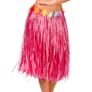 Hawaiian Hula Skirt Fancy Dress - Pink