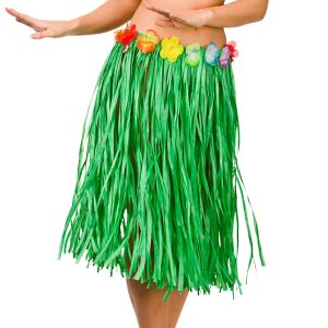 Hawaiian Hula Skirt Fancy Dress - Green