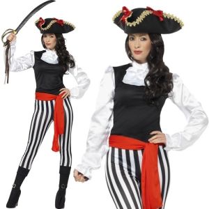 Ladies Pirate Lady Fancy Dress Costume 