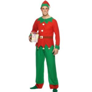 Christmas Fancy Dress Mens Elf Costume