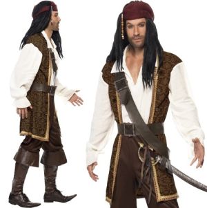 Mens High Seas Caribbean Pirate Costume 