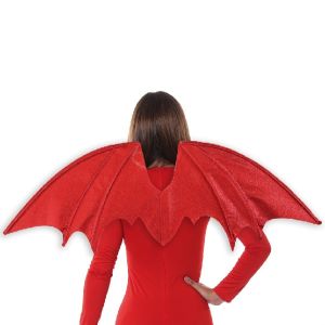 Adult red glitter devil demon wings