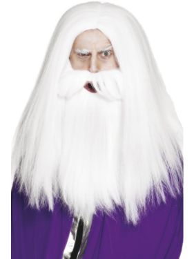 Wizard or Magician Fancy Dress Wig & Beard Set