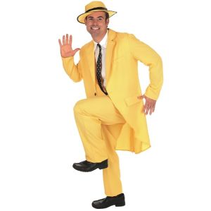 Mens 90s Yellow Zoot Suit Costume 