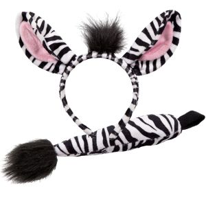 Zebra Set - Ears on band & Tail