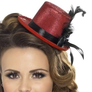 Hen Party Mini Top Hat - Red/Black