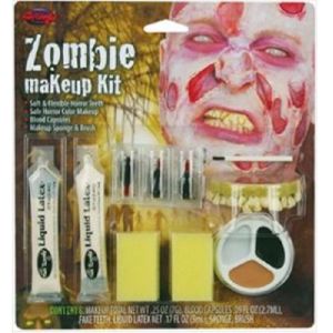 Halloween Zombie Make Up Kit with Teeth