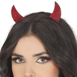 Halloween Devil Bling Gem Horns on Headband