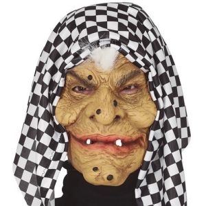 Latex Witch Mask with Hood