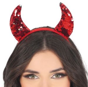 Halloween Devil Sequin Horns on Headband
