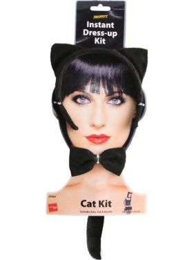 Cat Fancy Dress - Instant Cat Set - Ears, Tail, Bow Tie