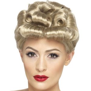 Ladies 40s Vintage Wig with Curls - Blonde