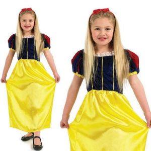 Childrens Snow White Fancy Dress Costume  - S, M, L & XL 