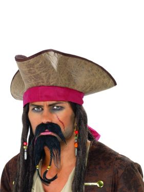 Pirate Fancy Dress Moustashe & Beard Set