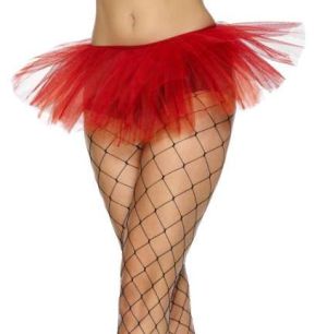 Ladies Fancy Dress - Red 80's Tutu