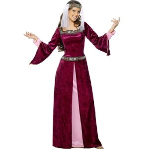 Ladies Medieval Maid Marion Fancy Dress Costume