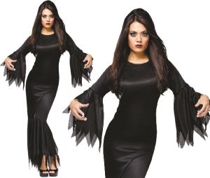 Halloween Ladies Madam Morticia Costume 