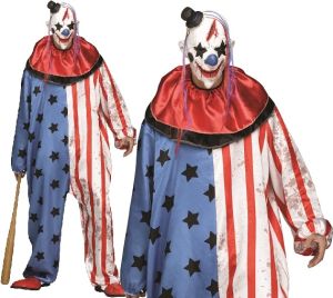 Mens Evil Killer Clown Fancy Dress Costume 