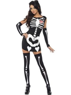 Ladies Sexy Glow in the Dark Skeleton Costume