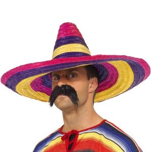 Mexican Fancy Dress Coloured Sombrero